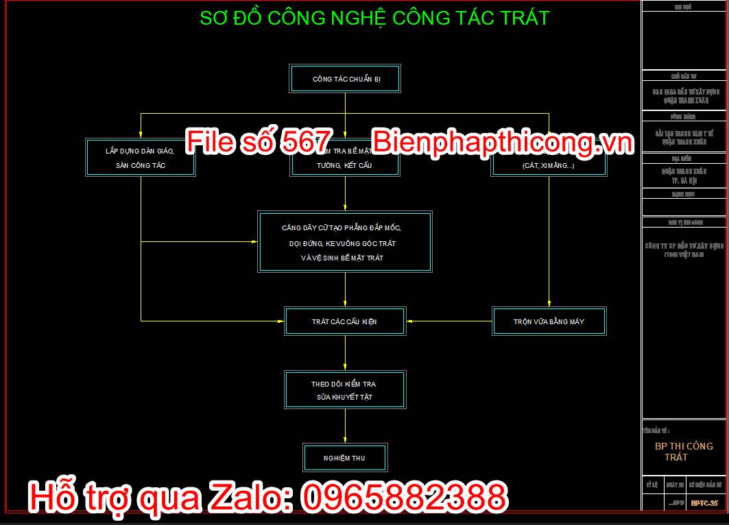Bản vẽ biện pháp thi công trát
