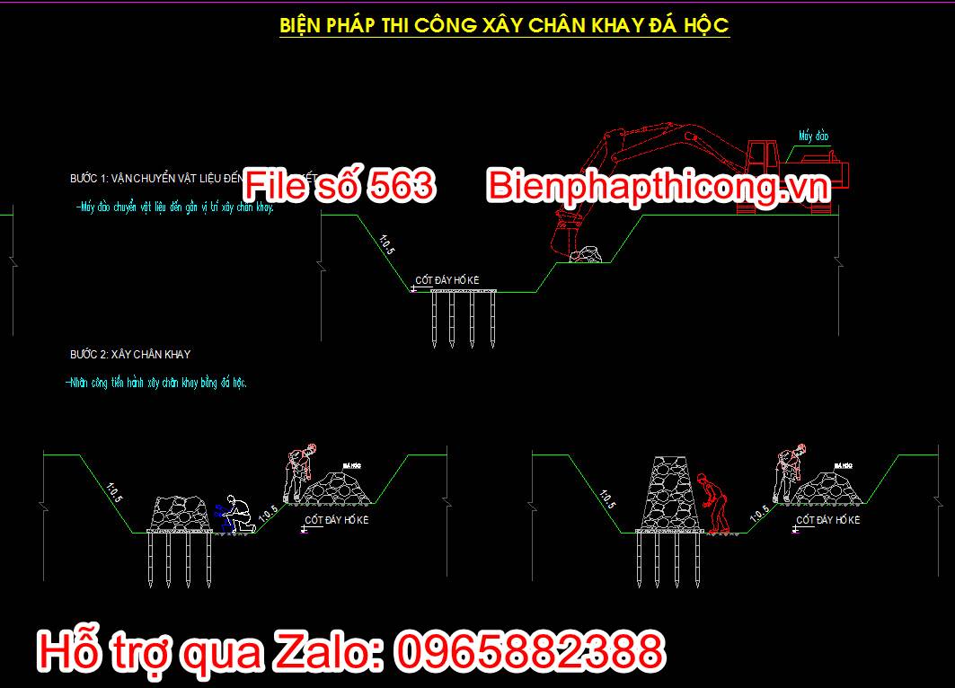 Biện pháp thi công xây chân khay đá hộc