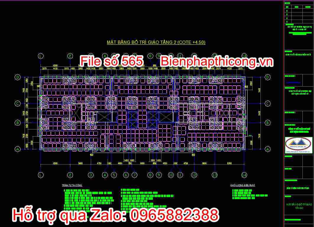 Mặt bằng bố trí giáo tầng 2
