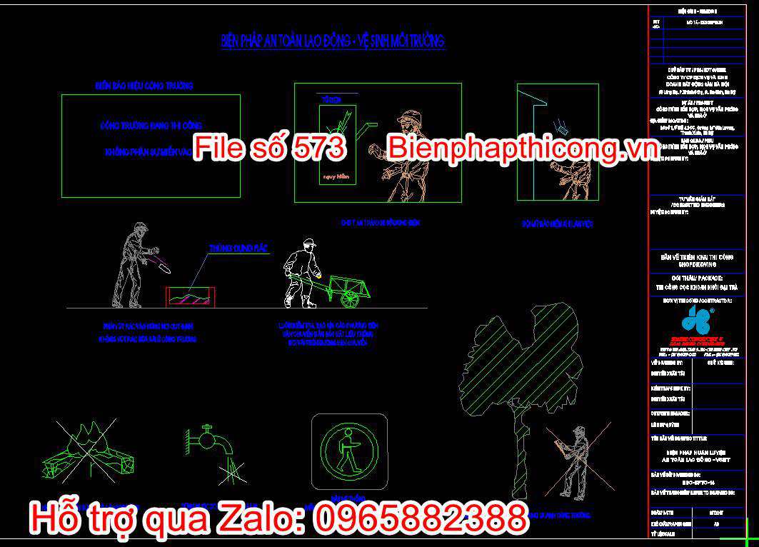 Bản vẽ biện pháp an toàn lao động và vệ sinh môi trường 1