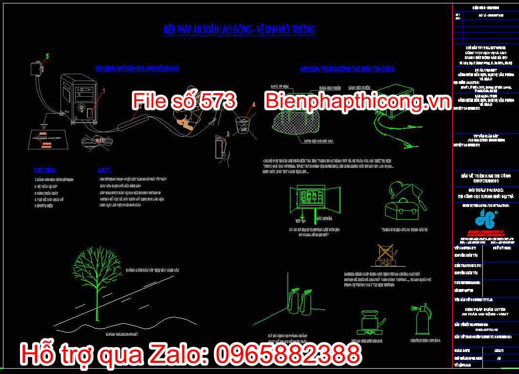 Bản vẽ biện pháp an toàn lao động và vệ sinh môi trường 2