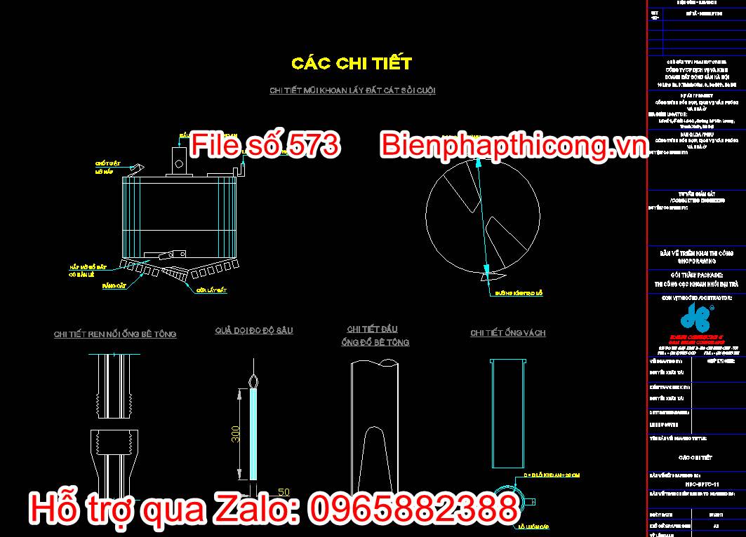 Bản vẽ các chi tiết