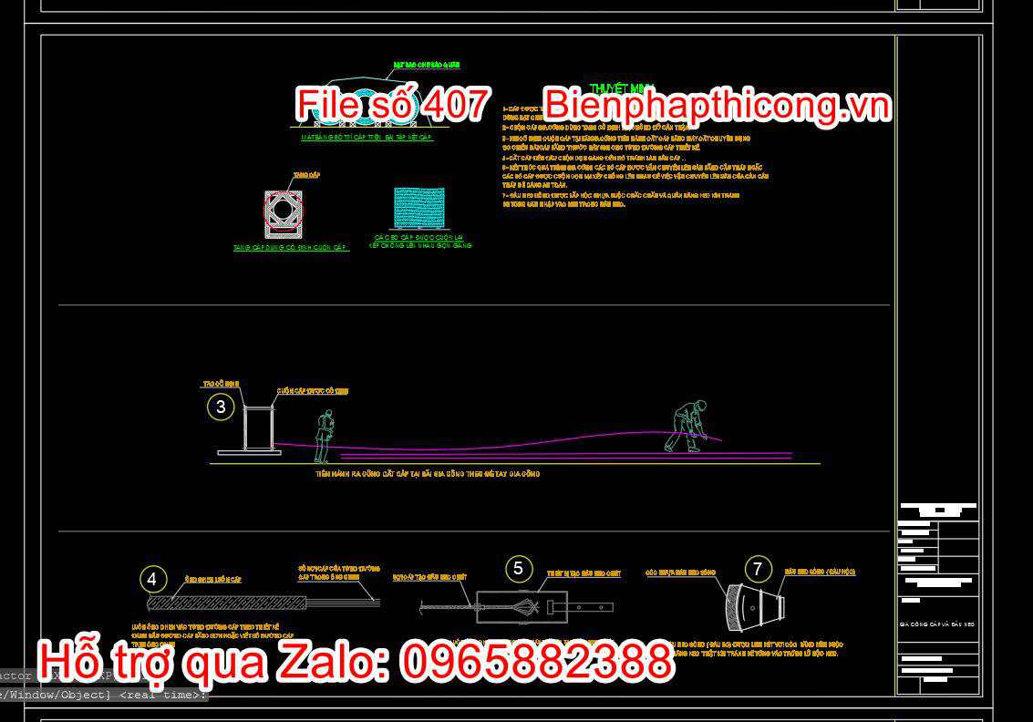 Bản vẽ gia công cáp và đầu neo.