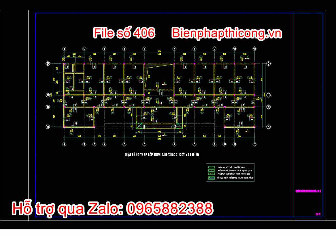 Bản vẽ lớp trên sàn tầng 2 cad.