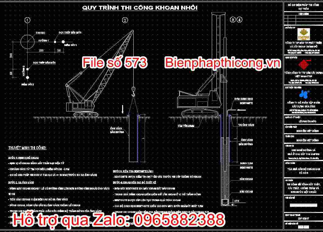 Bản vẽ quy trình thi công khoan nhồi 1