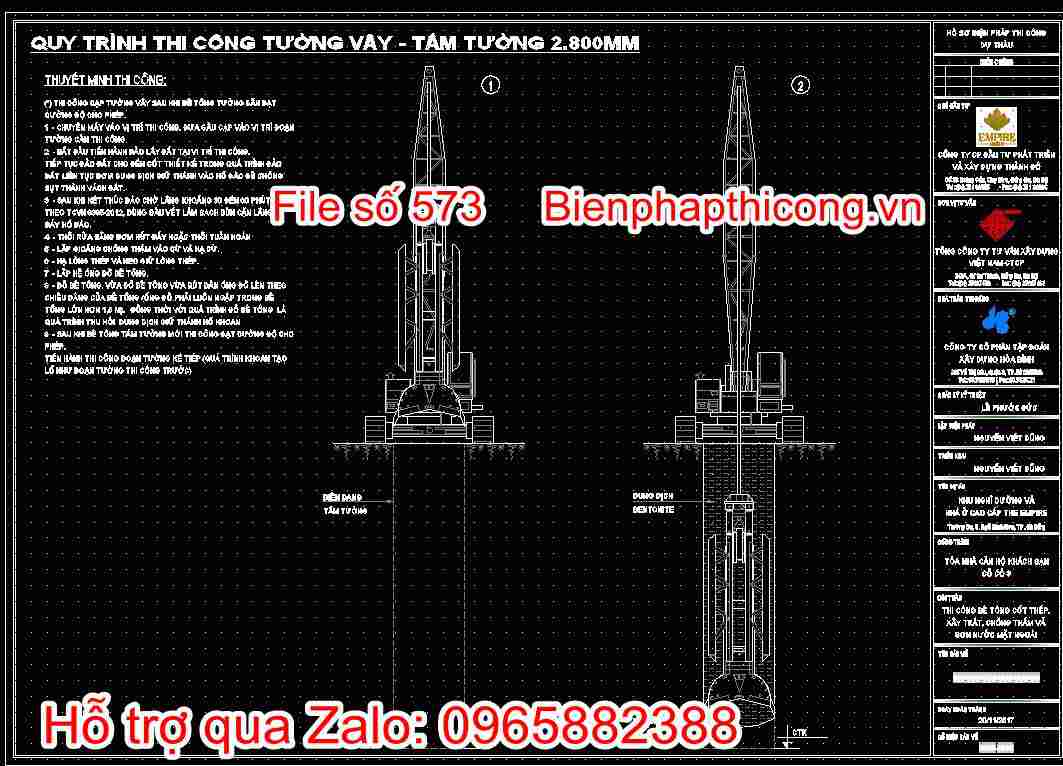 Bản vẽ quy trình thi công tường vây, tấm tường 1