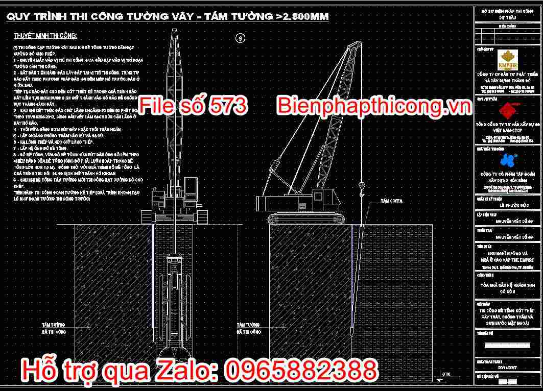 Bản vẽ quy trình thi công tường vây, tấm tường 11