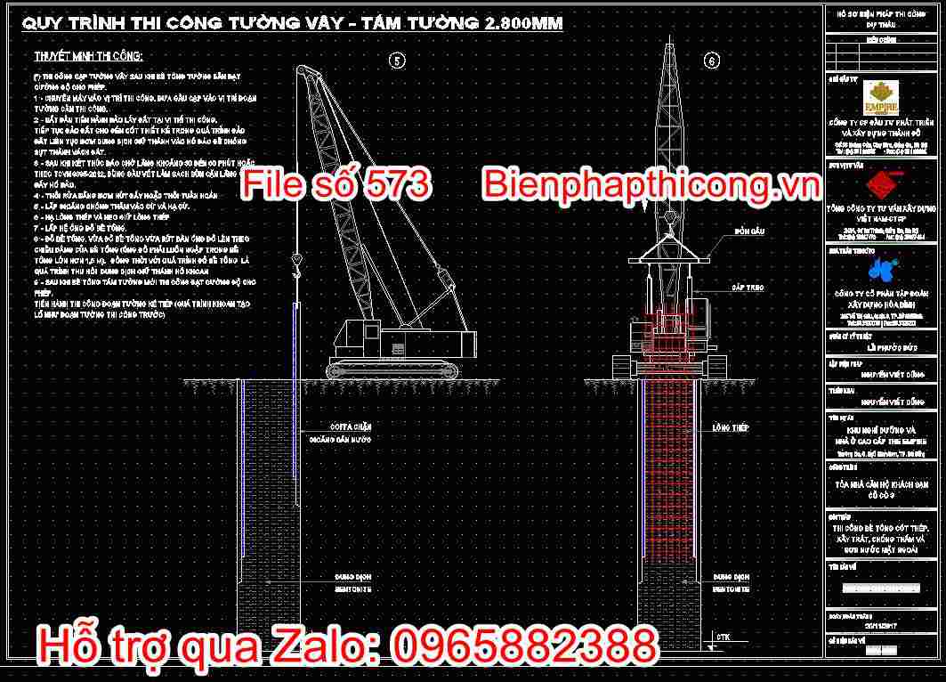 Bản vẽ quy trình thi công tường vây, tấm tường 2