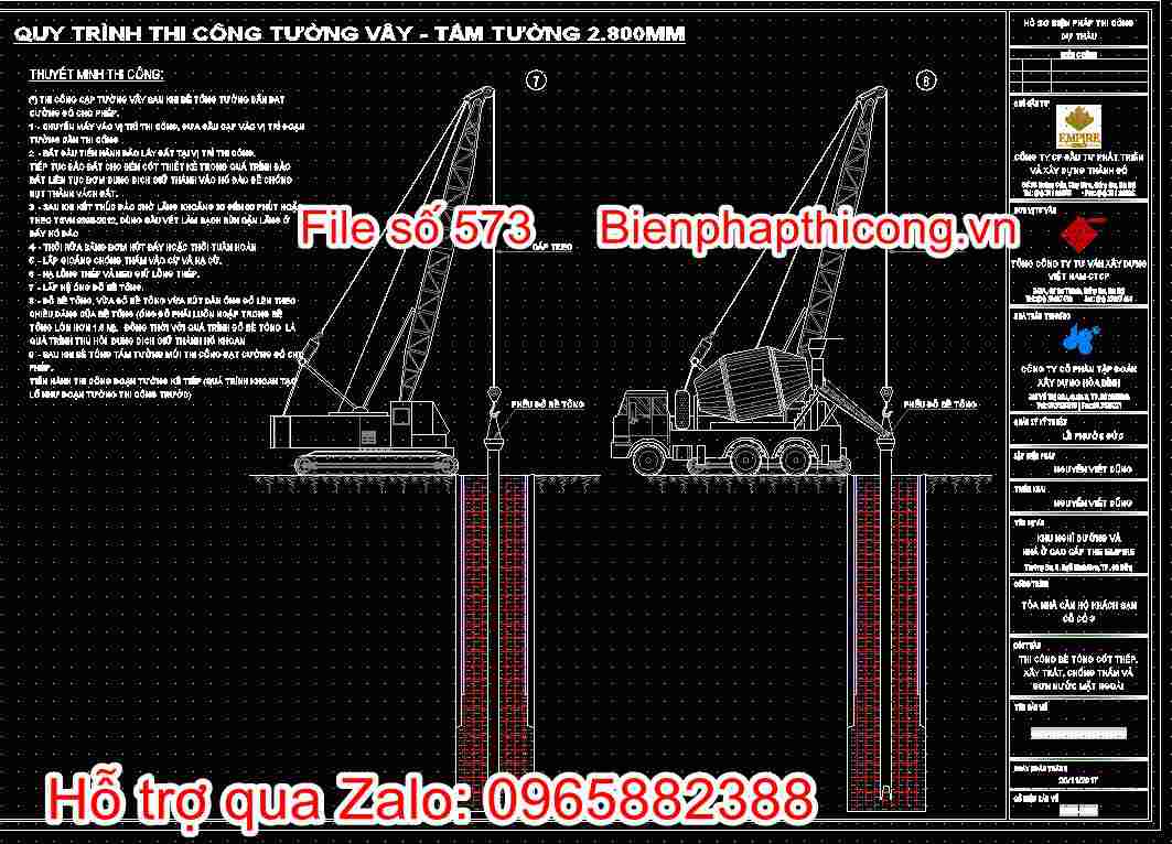 Bản vẽ quy trình thi công tường vây, tấm tường 3