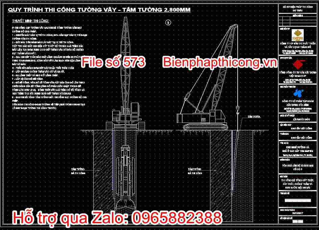 Bản vẽ quy trình thi công tường vây, tấm tường 4