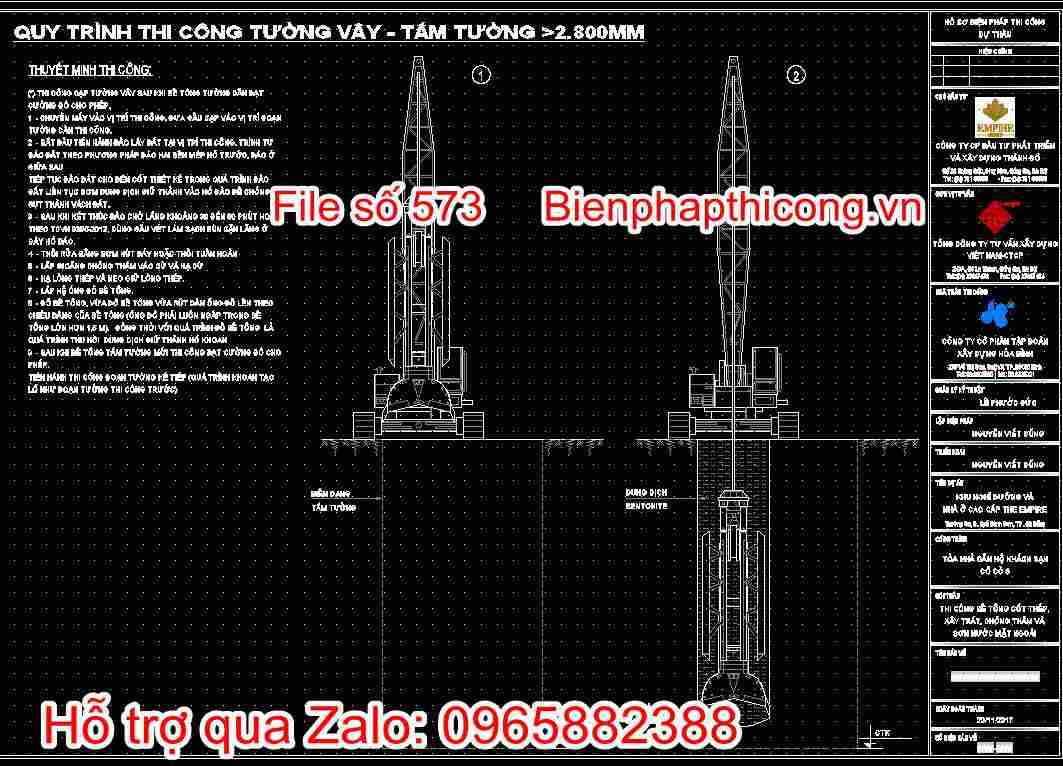 Bản vẽ quy trình thi công tường vây, tấm tường 5