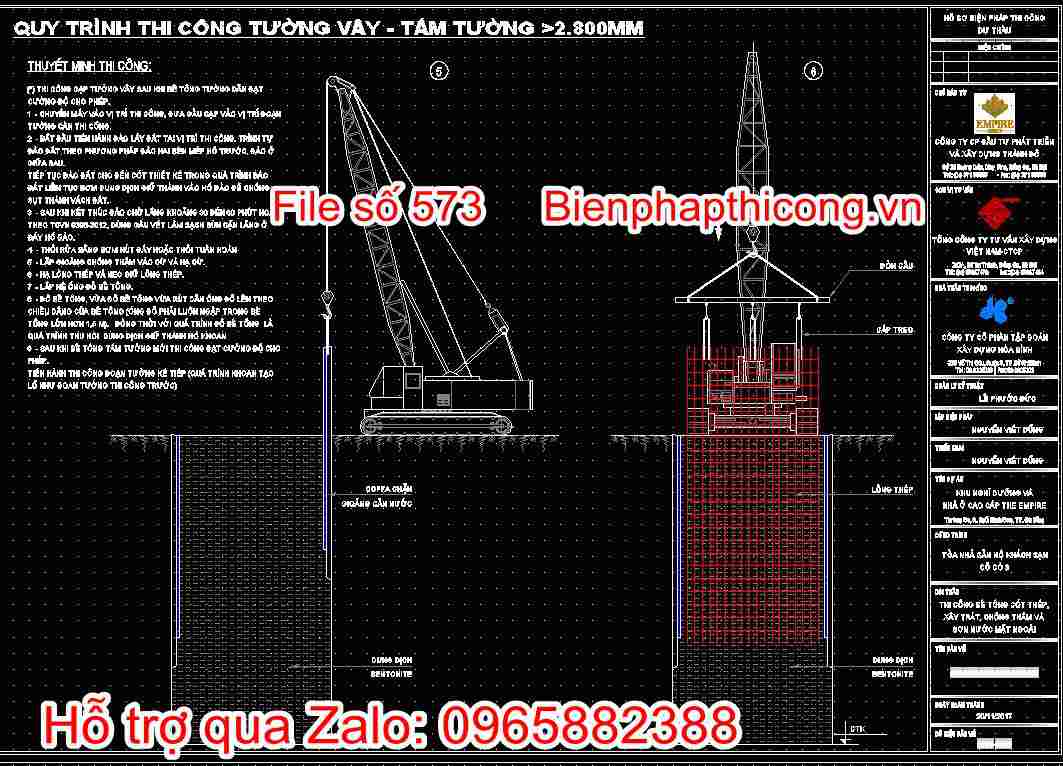 Bản vẽ quy trình thi công tường vây, tấm tường 8