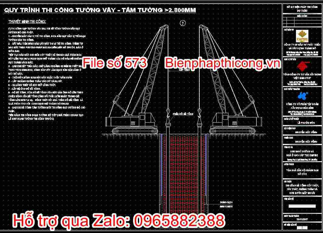 Bản vẽ quy trình thi công tường vây, tấm tường 9