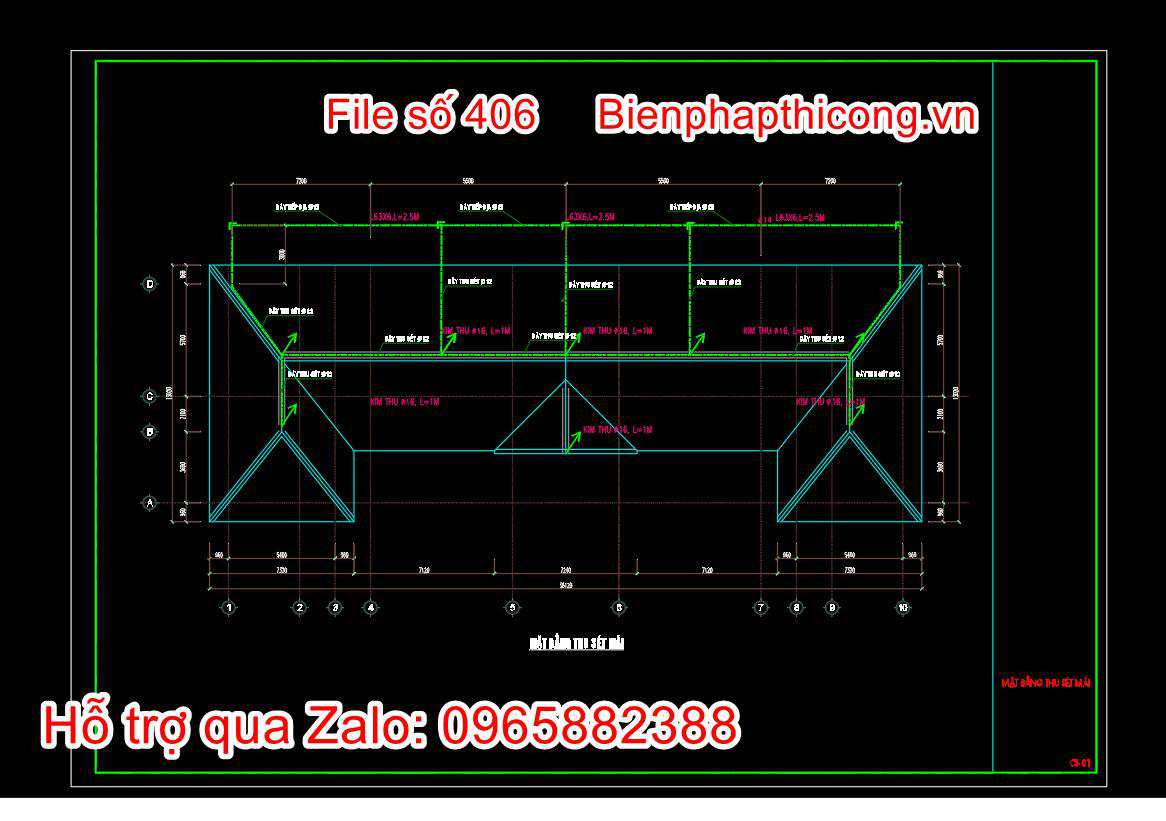 Bản vẽ thiết kế trụ cống sét cad.