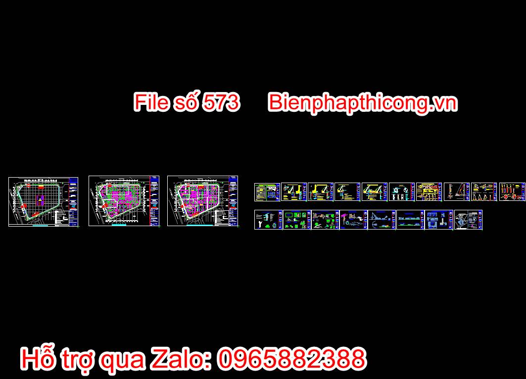 Bản vẽ tổng hợp 573 triển khai thi công cọc khoan nhồi