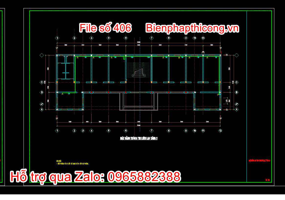 Mặt bằng thông tin liên lạc tầng 2.