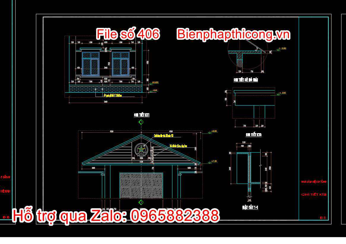 Thiết kế chi tiết trụ sở ủy ban xã 3 tầng.