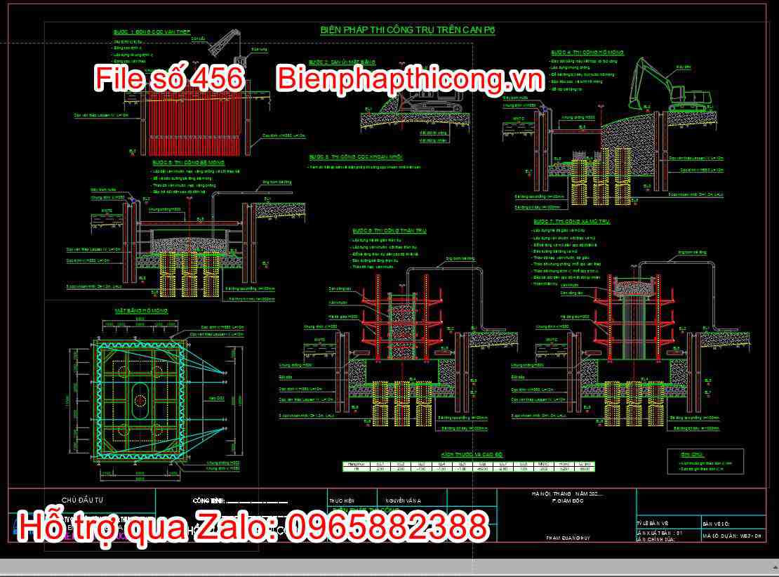 Bản vẽ biện pháp thi công trụ trên cạn p6
