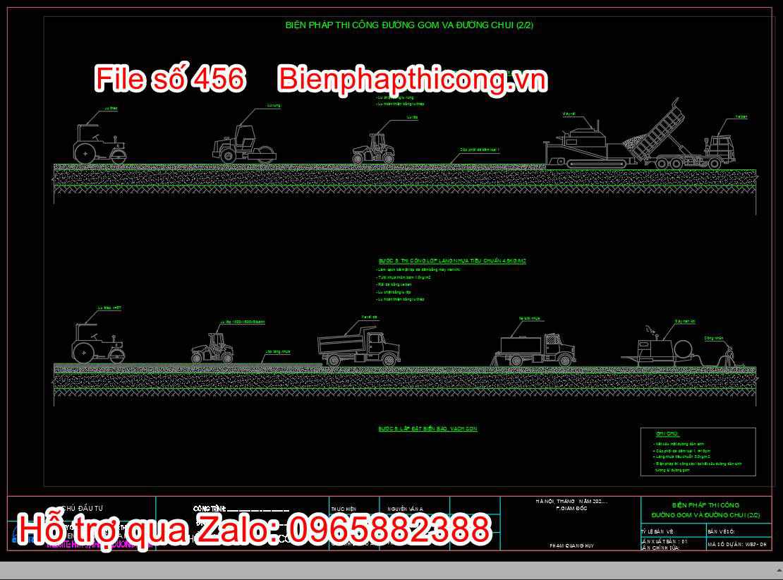 Bản vẽ biện pháp thi công đường gom và đường chui