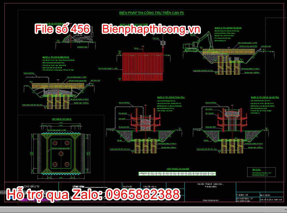 Bản vẽ biện pháp thi công trụ cầu trên cạn p3
