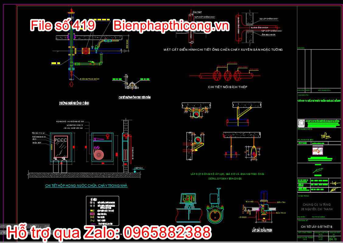 Bản vẽ thiết kế nhà chung cư 18 tầng autocad hay. 28 Bản vẽ chi tiết lắp đặt thiết bị cứu hỏa cad.