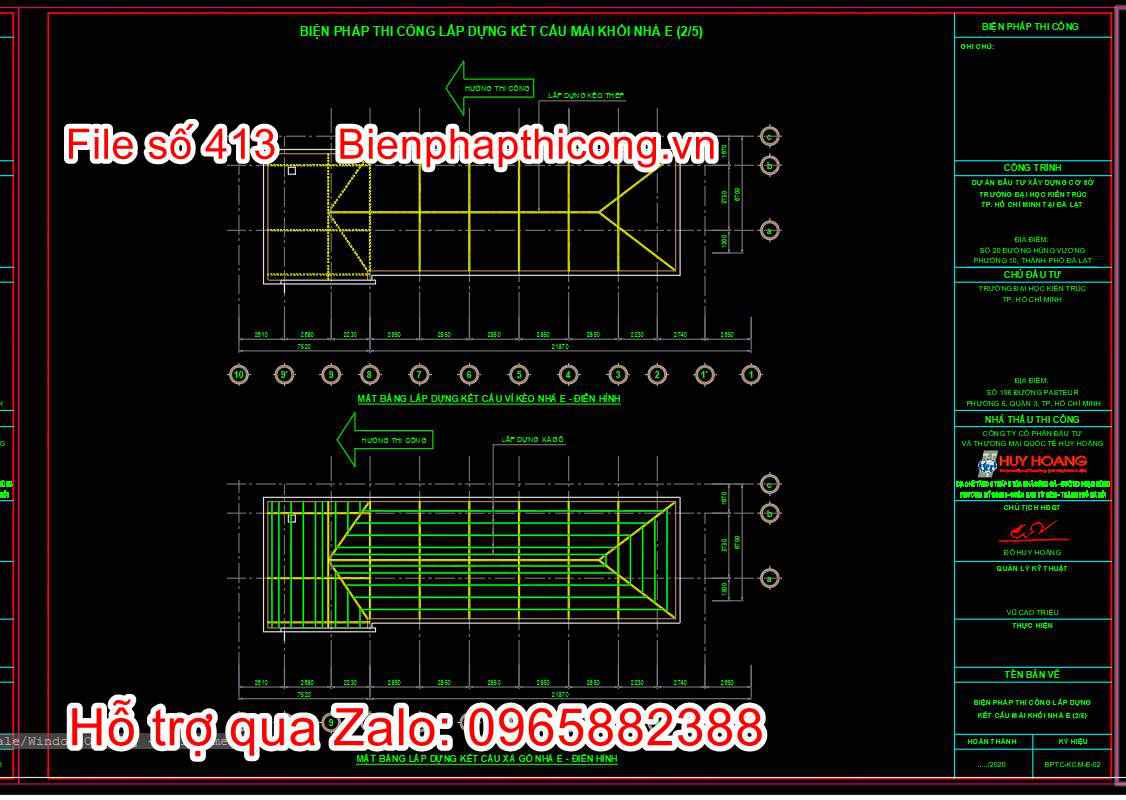 Bản vẽ lắp dựng kết cấu mái autocad.