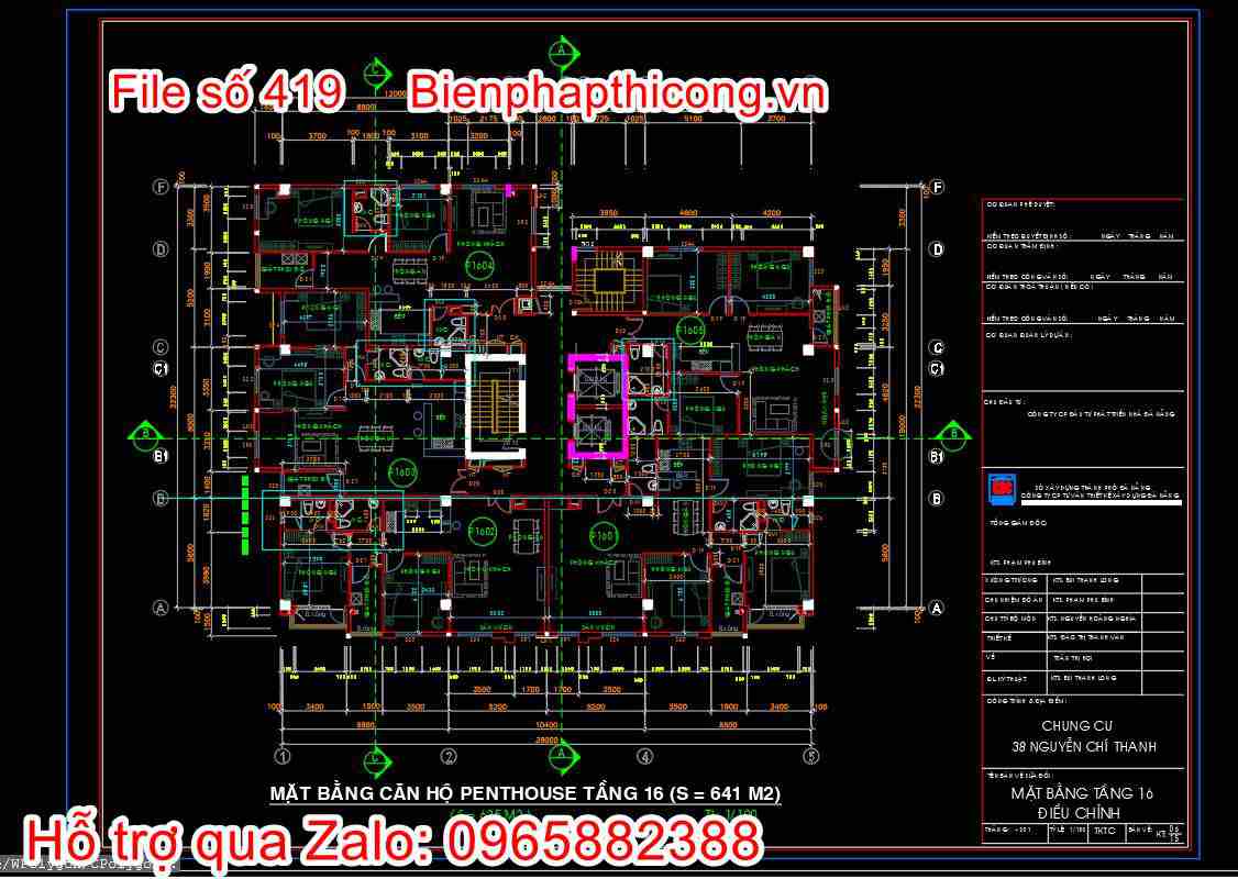Bản vẽ thiết kế nhà chung cư 18 tầng autocad hay. 13 Bản vẽ mặt bằng căn hộ penthouse chung cư.