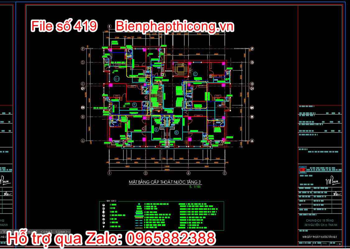 Bản vẽ thiết kế nhà chung cư 18 tầng autocad hay. 30 Bản vẽ mặt bằng cấp thoát nước chung cư cad.