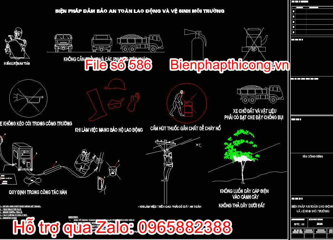 Bản vẽ biện pháp an toàn lao động và vệ sinh môi trường