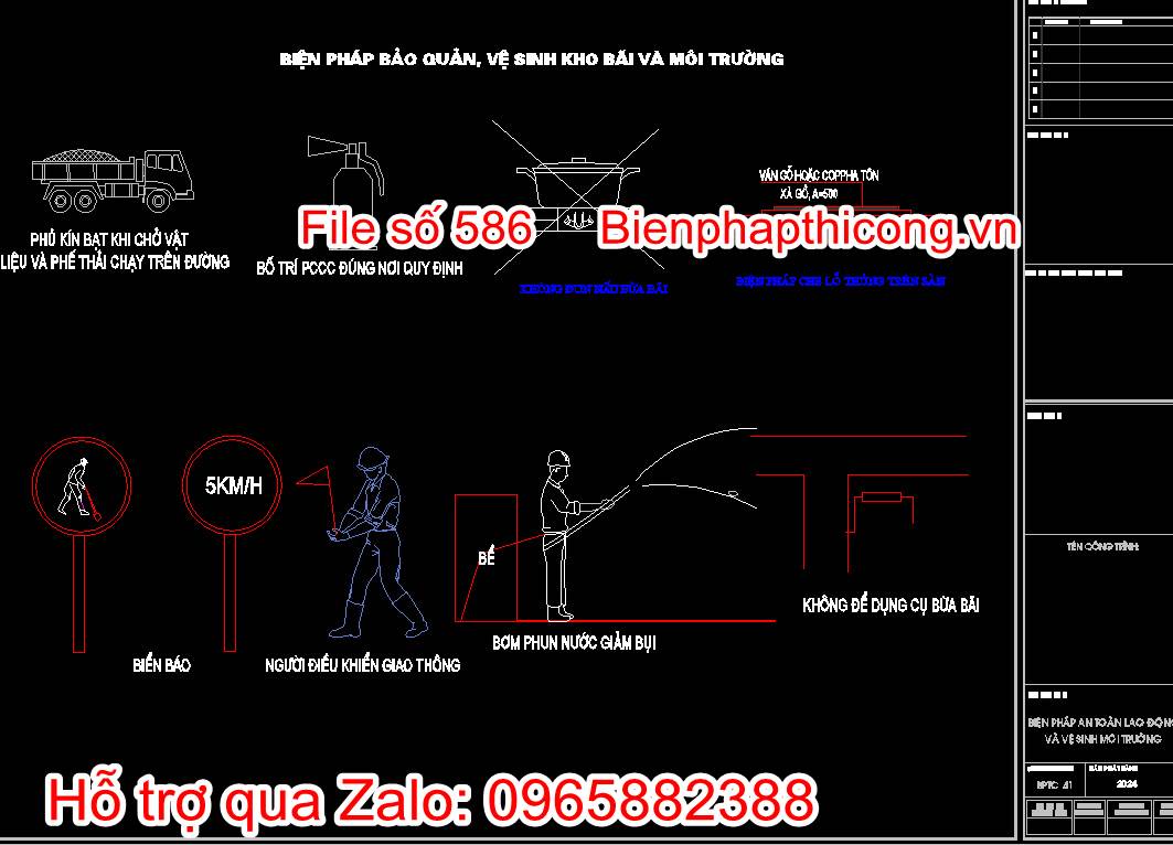 Bản vẽ biện pháp an toàn lao động và vệ sinh môi trường