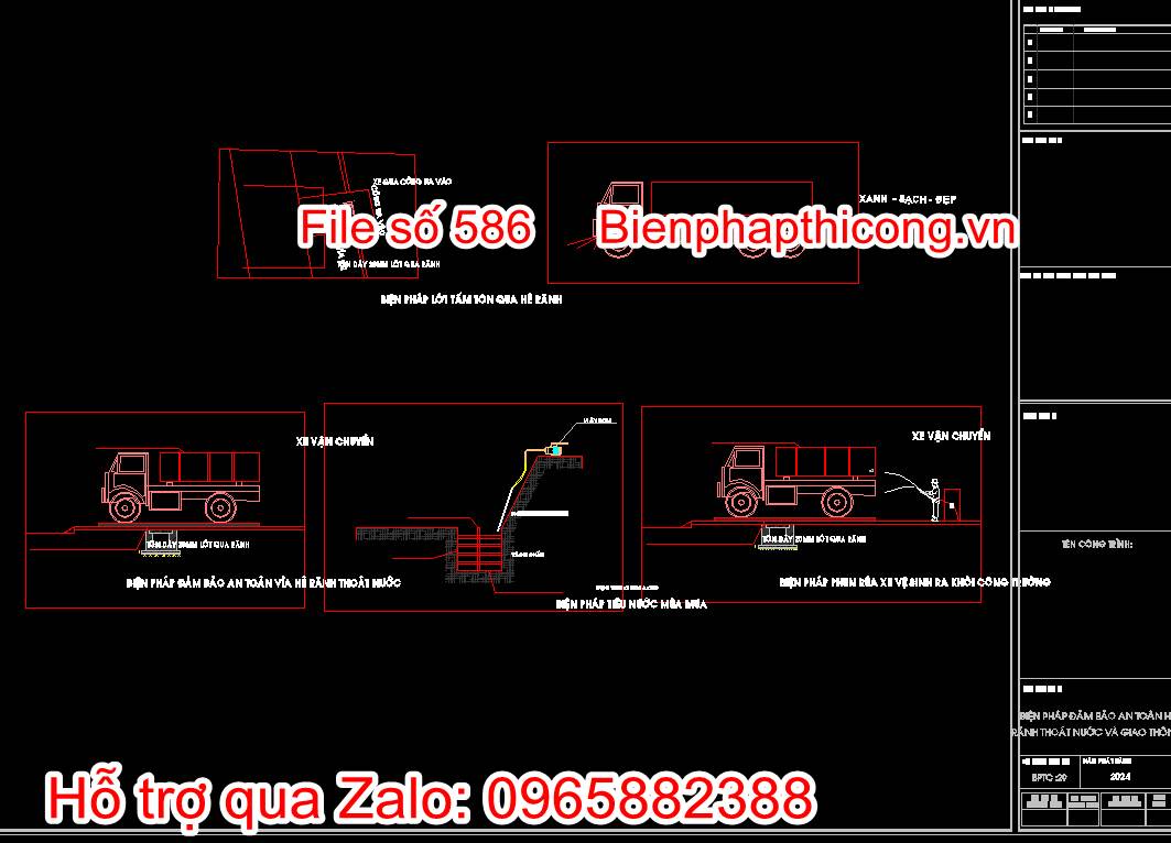 Bản vẽ biện pháp đảm bảo an toàn hè rãnh thoát nước và giao thông