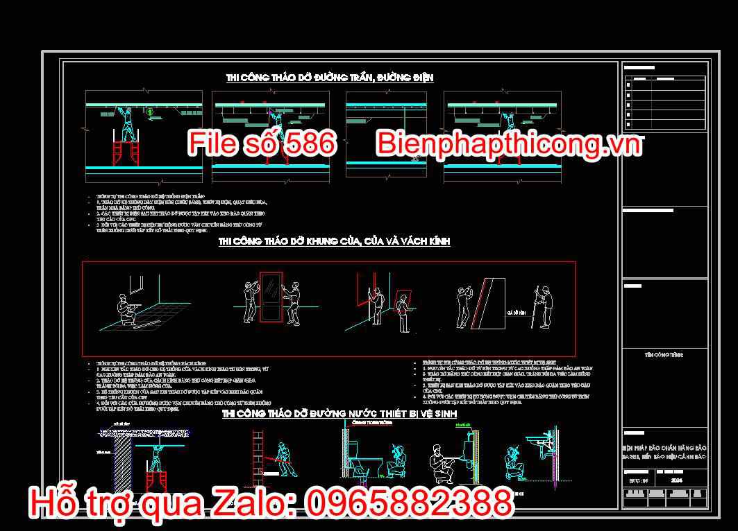 Bản vẽ biện pháp rào chắn hàng rào Barrie, biển báo hiệu cảnh báo