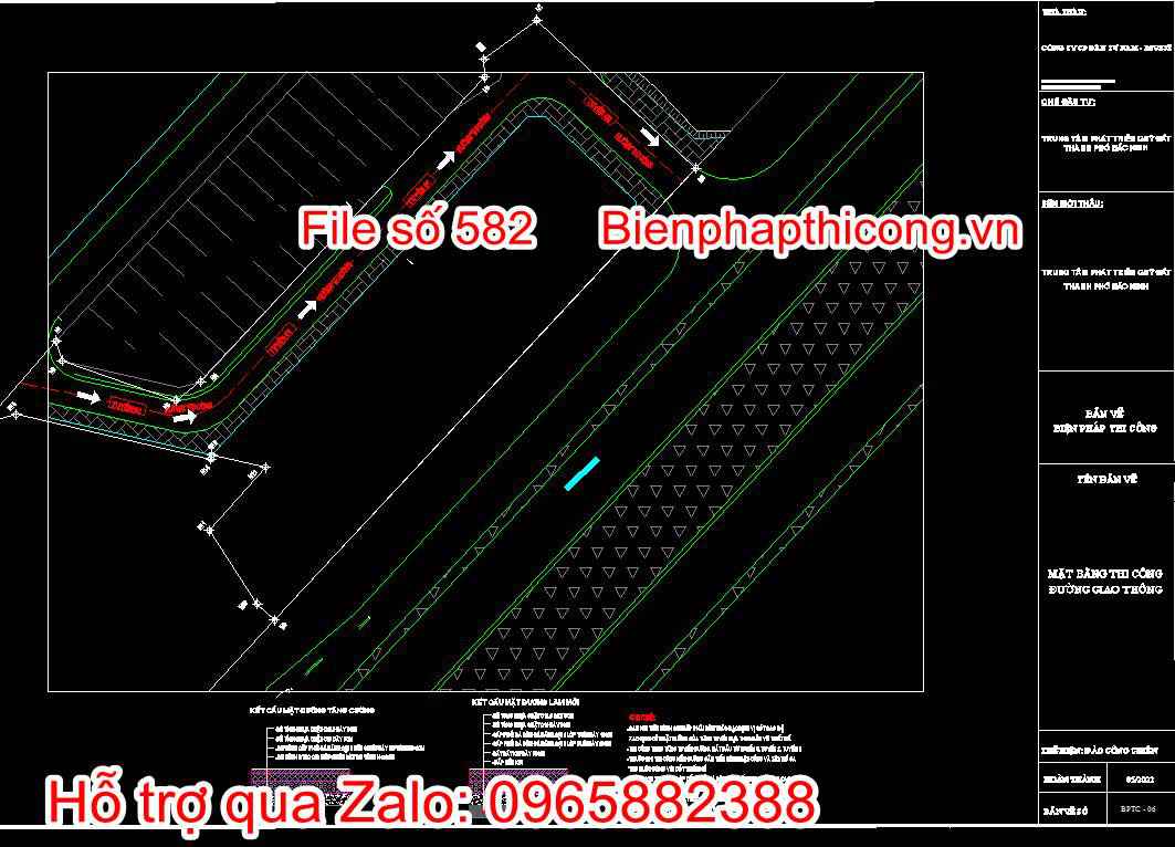 Bản vẽ biện pháp thi công công trình hạ tầng kỹ thuật cad. 15 Bản vẽ mặt bằng thi công đường giao thông
