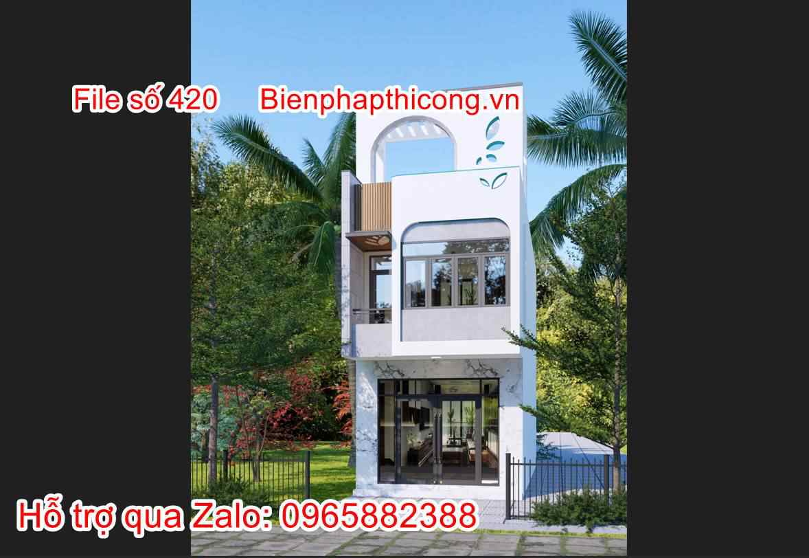 Hồ sơ bản vẽ thiết kế nhà phố 2 tầng 4,5m x 11m full cad 2 Mãu thiết kế nhà phố 2 tầng cad 4,5m x 11m