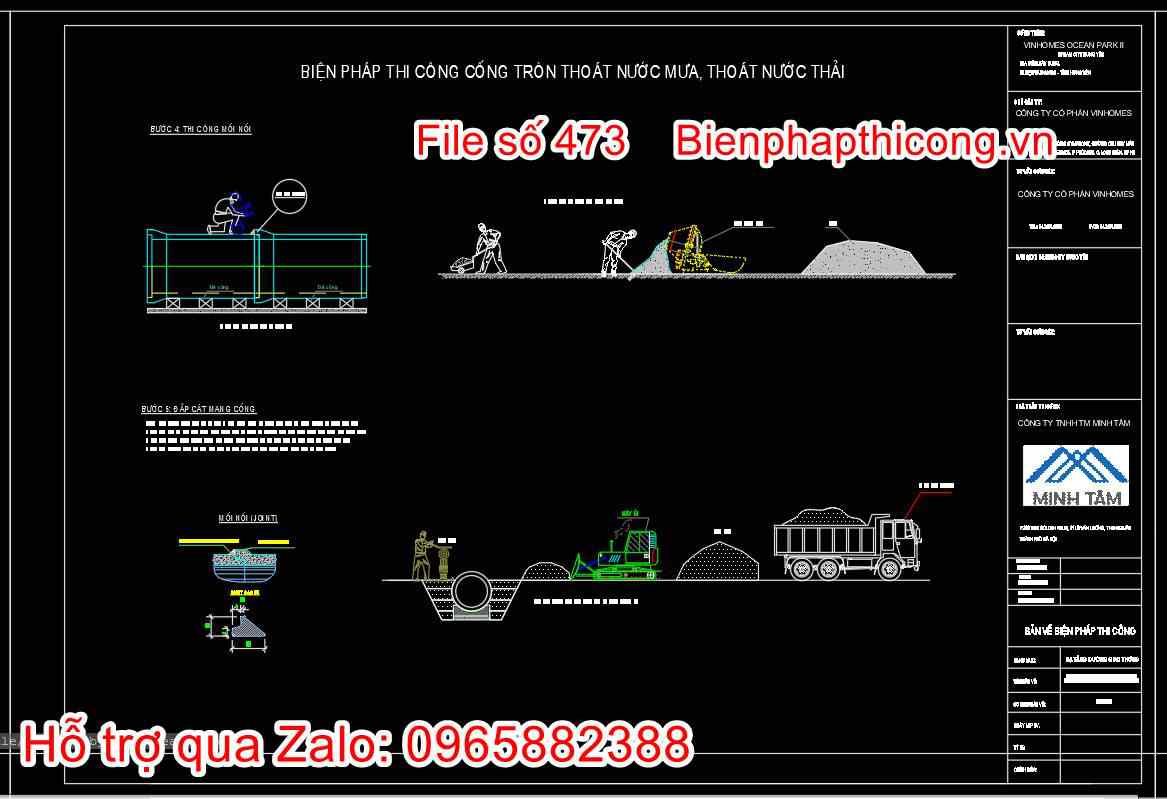 Bản vẽ biện pháp cống tròn nước mưa nước thải.