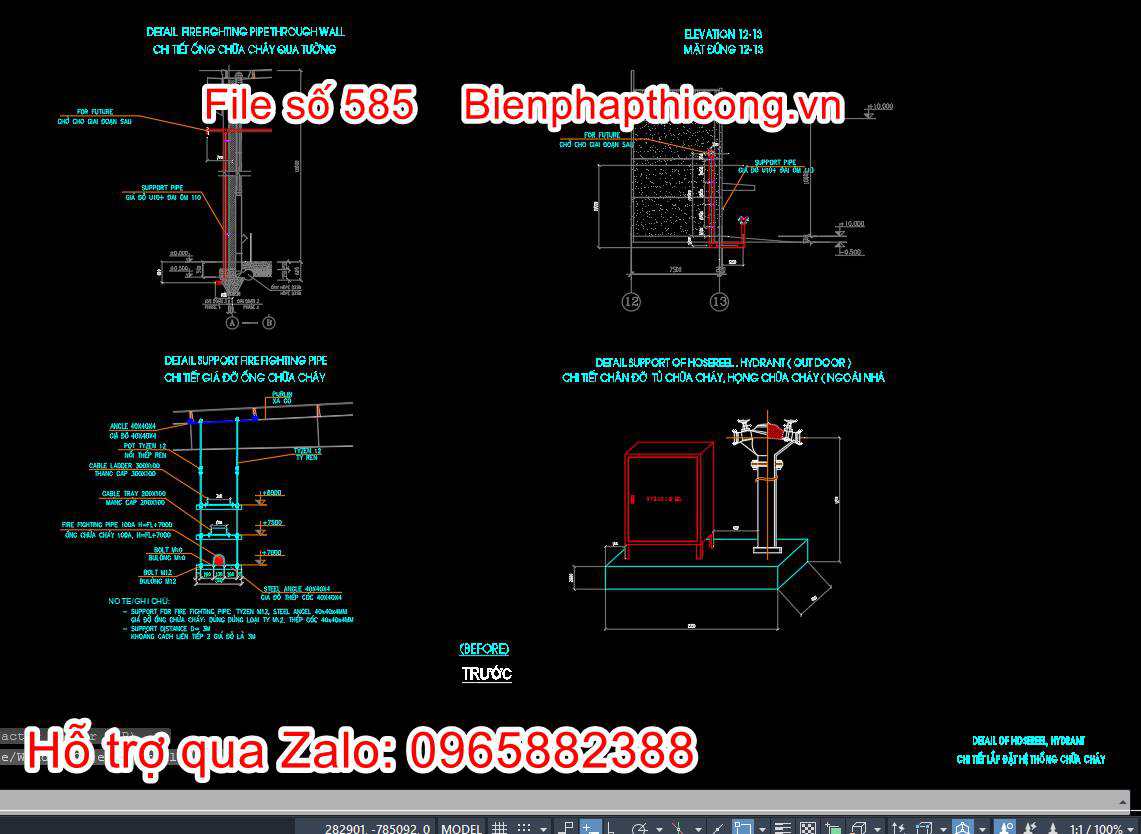 Bản vẽ biện pháp phòng cháy nhà xưởng.