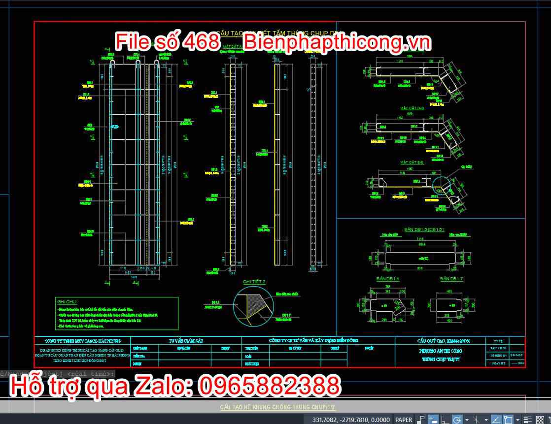 Cấu tạo chi tiết tấm thùng chụp.