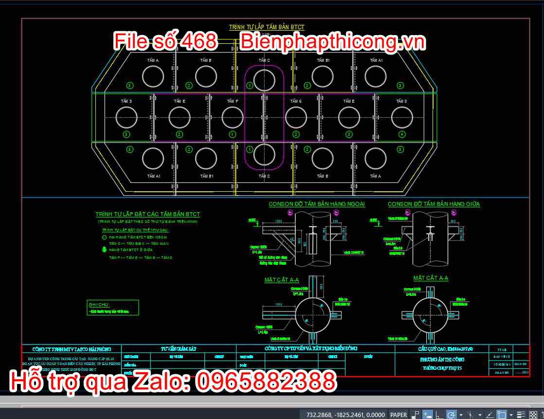 Trình tự lắp tấm bản BTCT