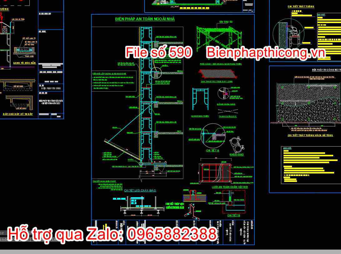 Bản vẽ biện pháp an toàn ngoài nhà.
