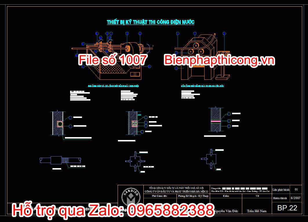 Bản vẽ bp hoàn thiện lắp đặt điện, nước