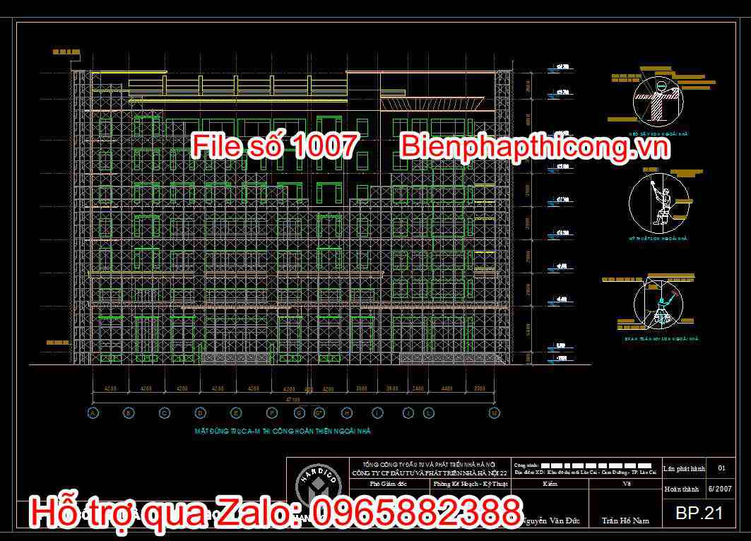 Bản vẽ bptc hoàn thiện ngoài nhà