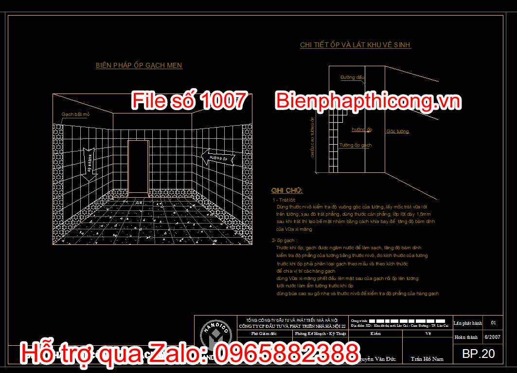 Bản vẽ bptc ốp gạch men
