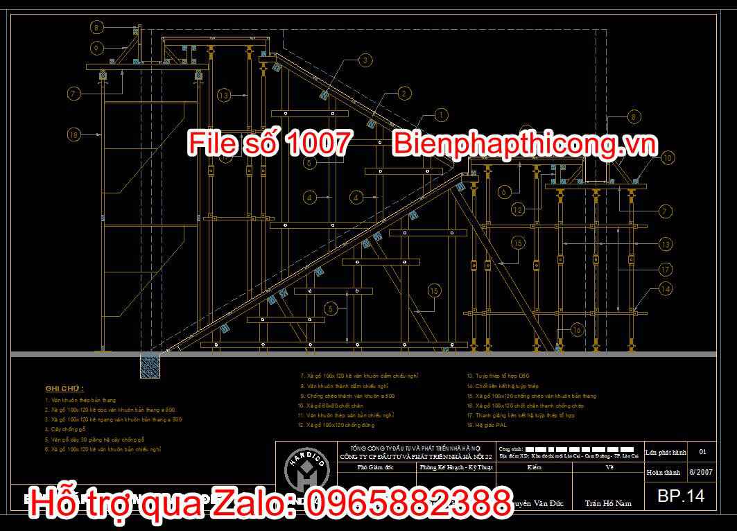 Bản vẽ bptc thang điển hình