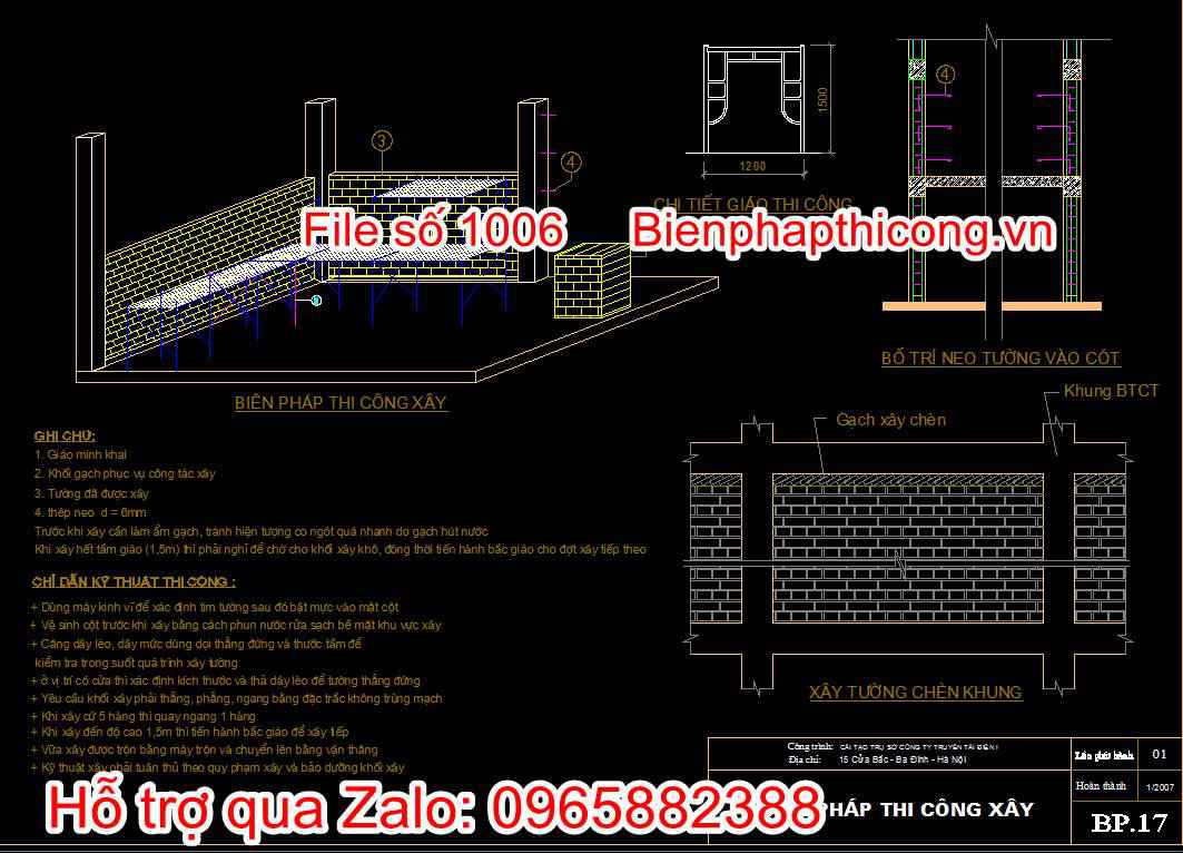 Bản vẽ biện pháp thi công xây