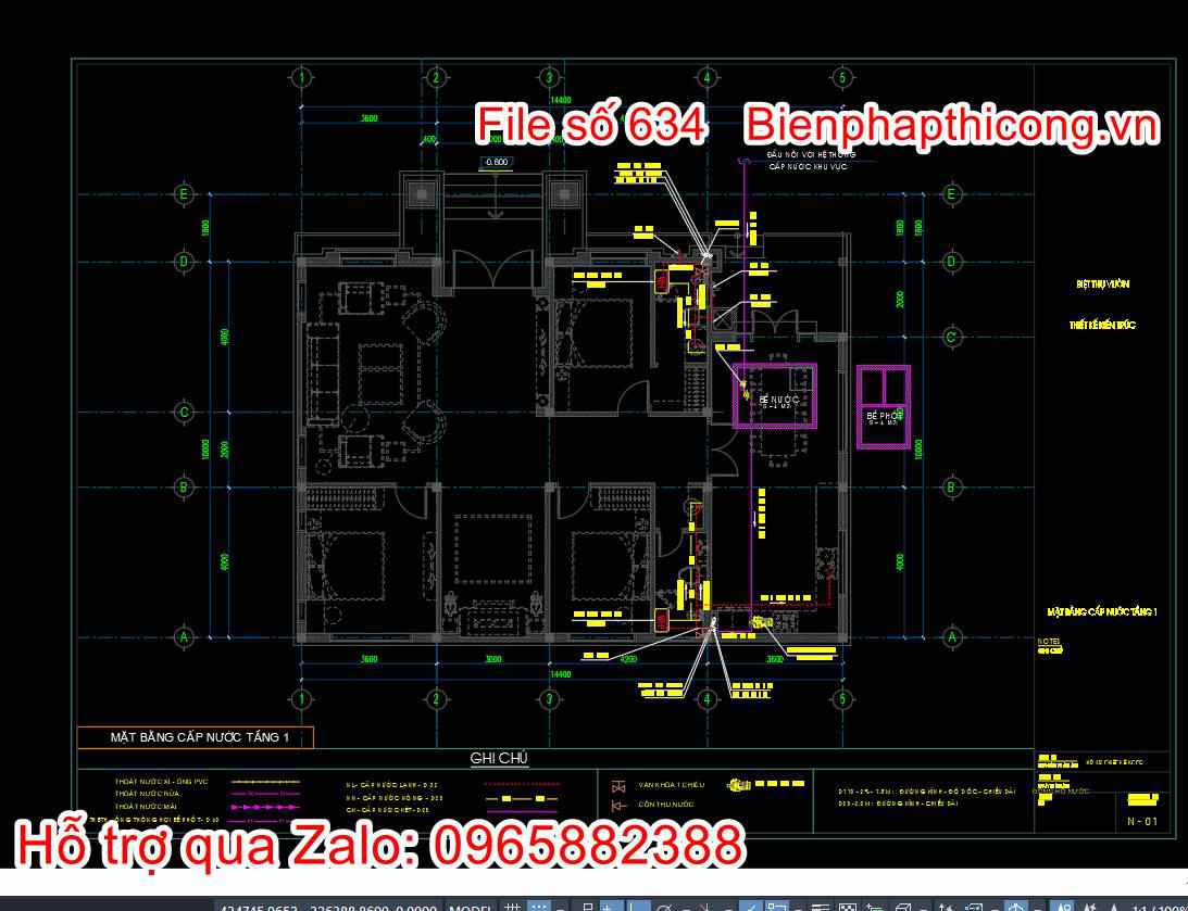 Bản vẽ điện nước nhà cấp 4 cad đẹp.
