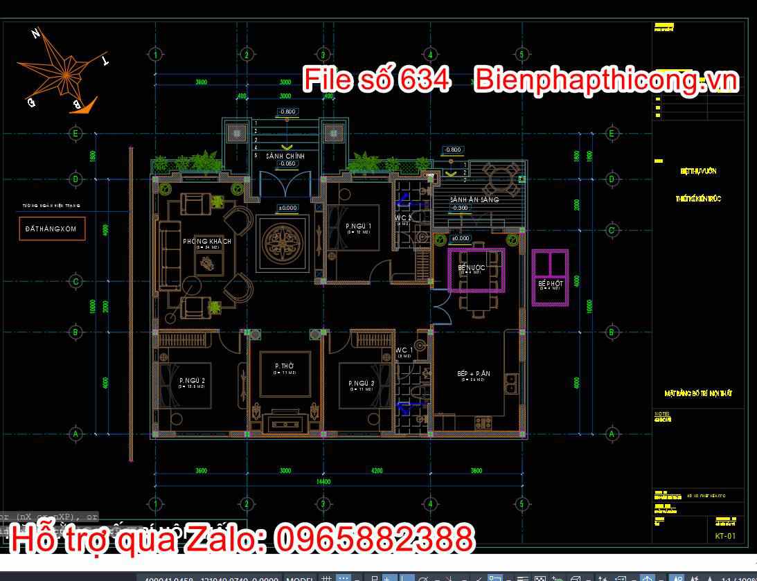 Bản vẽ điện nước nhà cấp 4 mái nhật full cad.