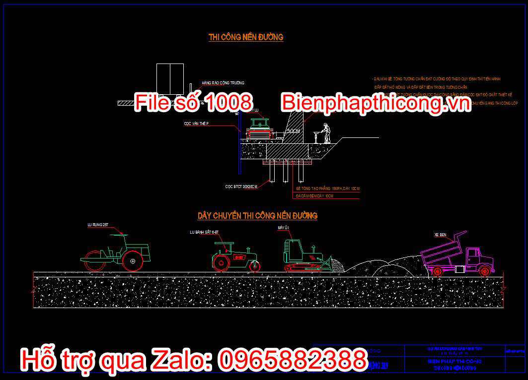 Bản vẽ thi công nền đường