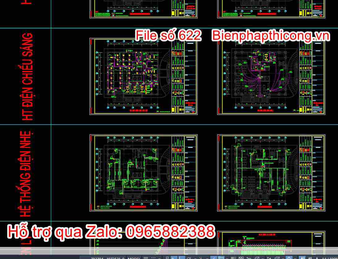 Bản vẽ thiết kế điện nước khách sạn 11 tầng đẹp.