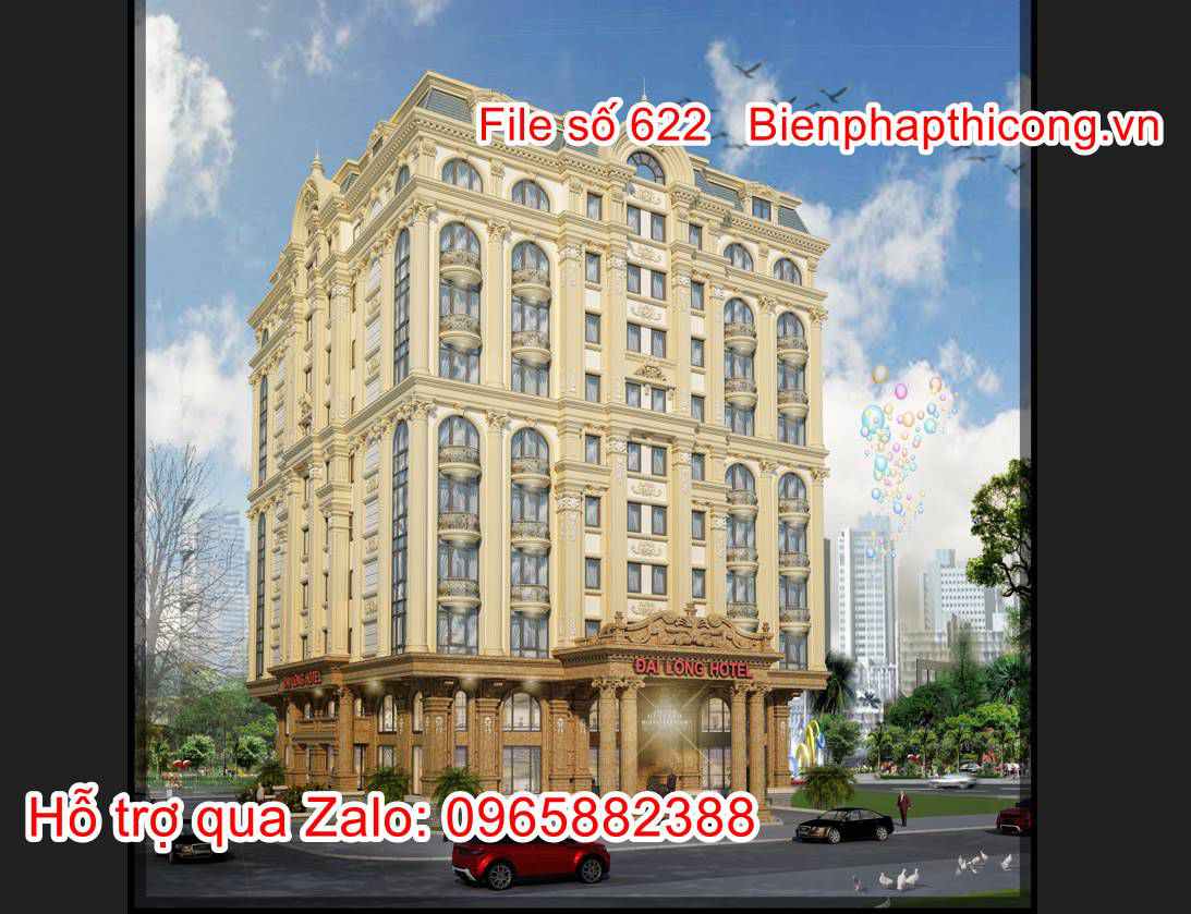 Bản vẽ thiết kế khách sạn 11 tầng full cad.