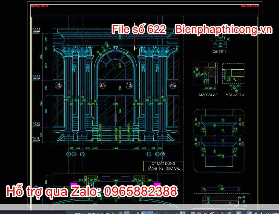 Bản vẽ trang trí khách sạn cad.